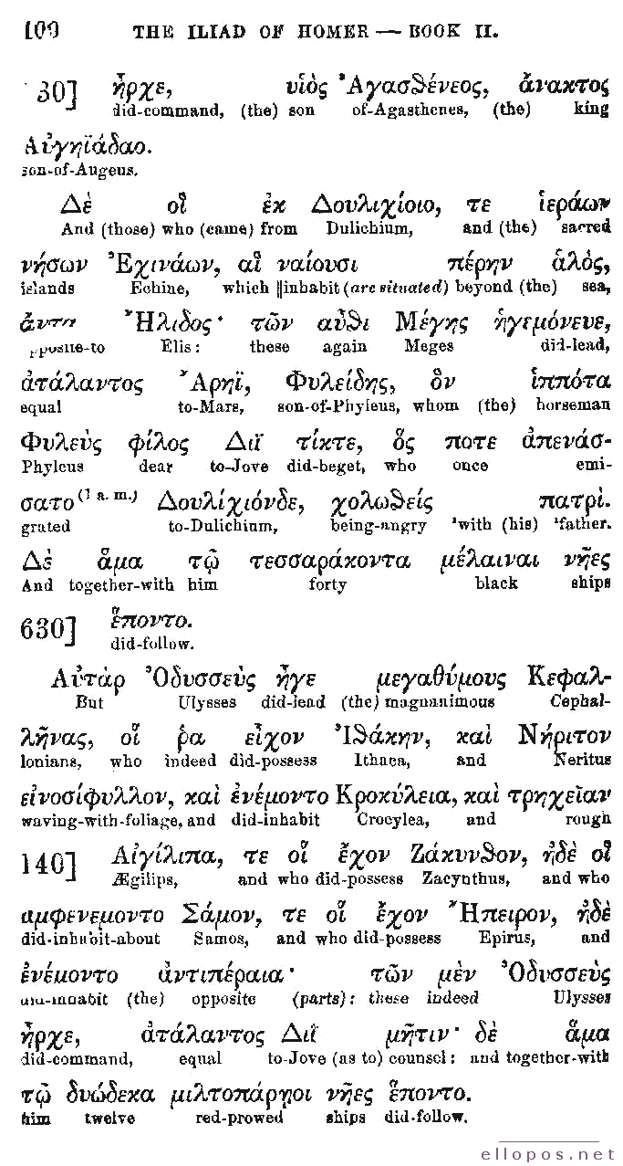 Homer Interlinear Iliad - Page 100