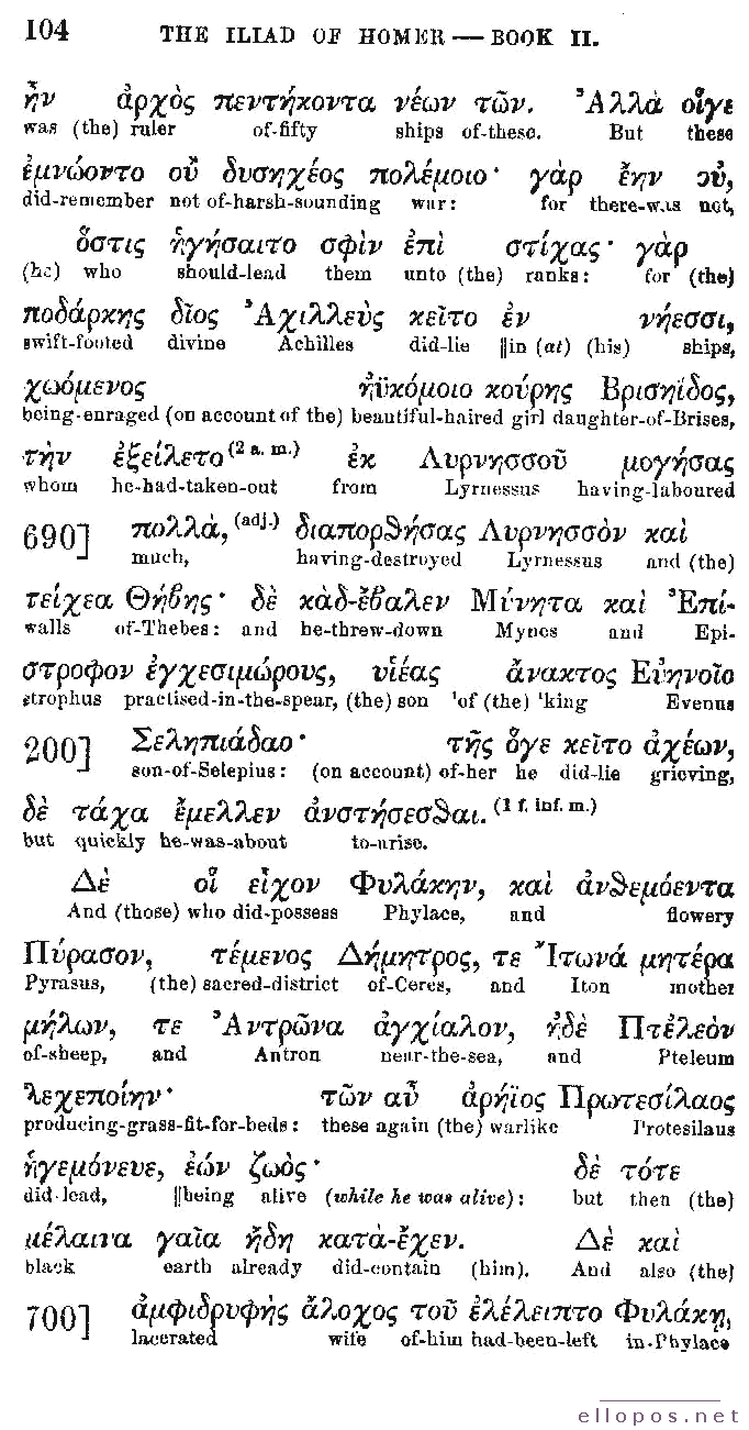 Homer Interlinear Iliad - Page 104