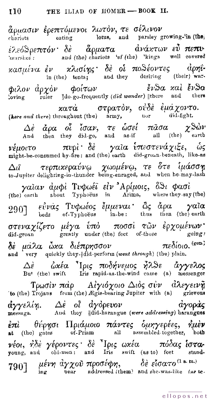 Homer Interlinear Iliad - Page 110