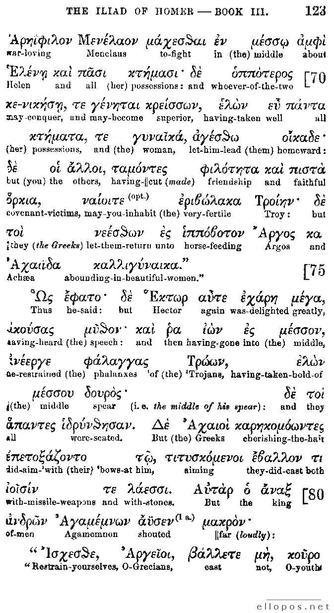 Homer Interlinear Iliad - Page 123