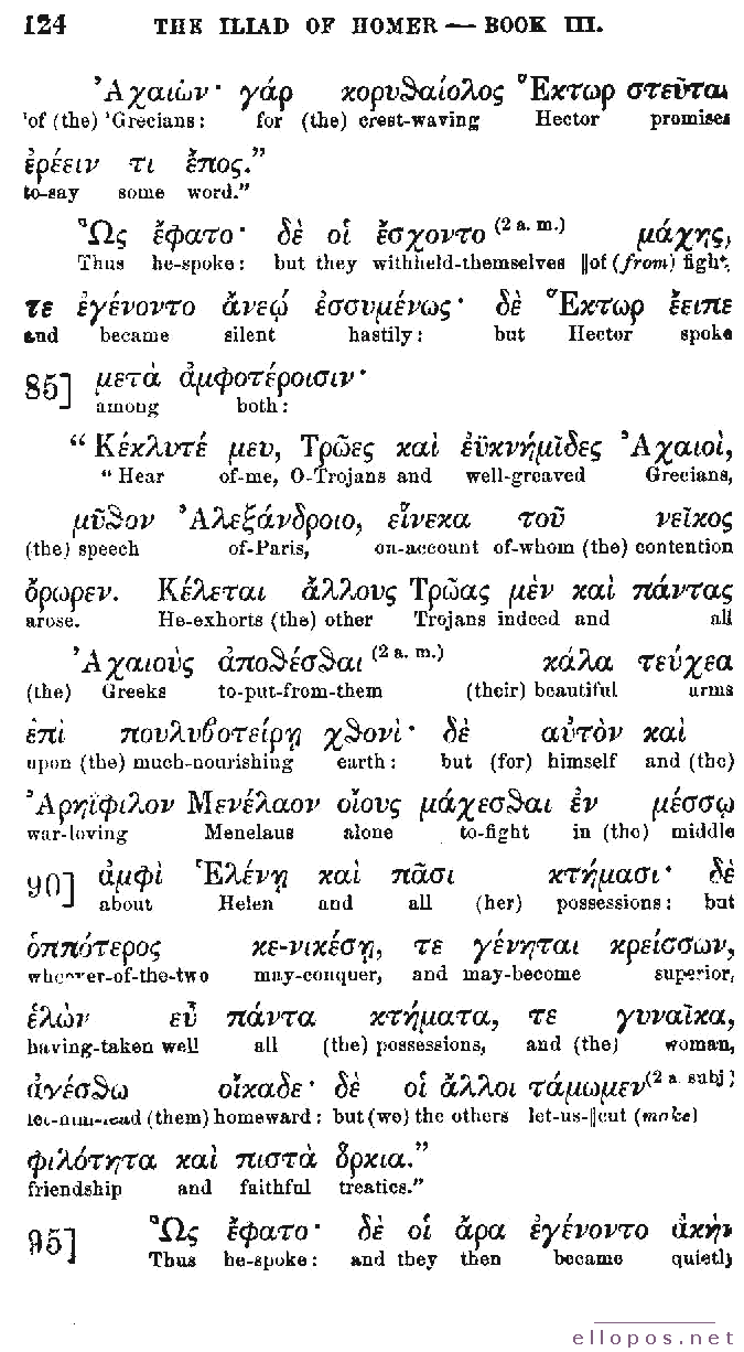 Homer Interlinear Iliad - Page 124