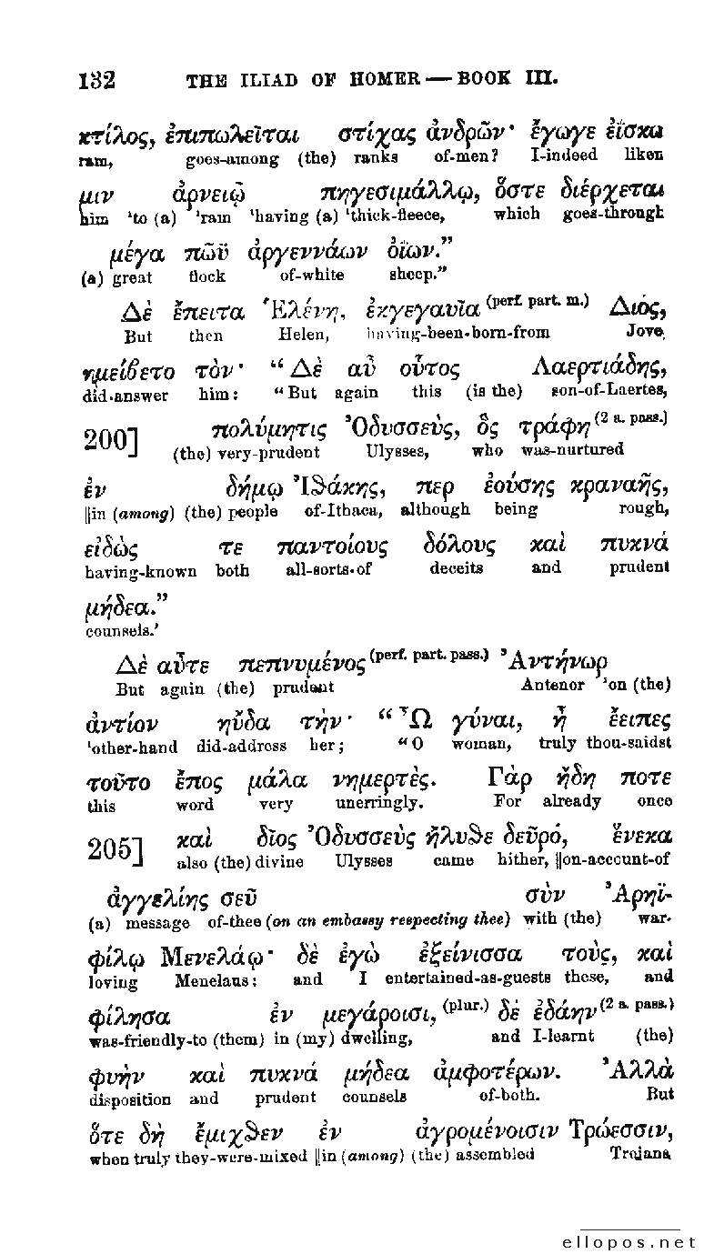 Homer Interlinear Iliad - Page 132