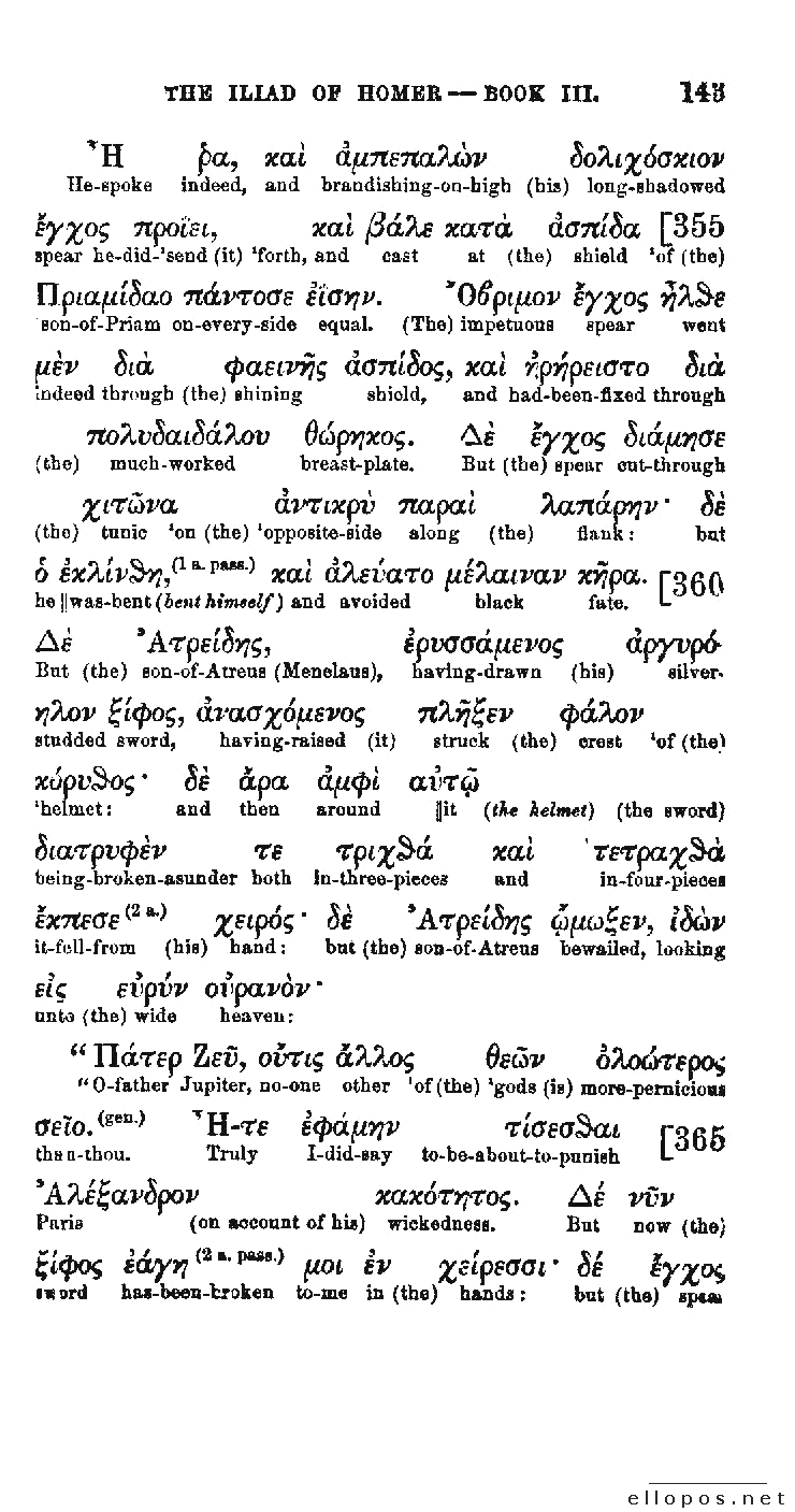 Homer Interlinear Iliad - Page 143