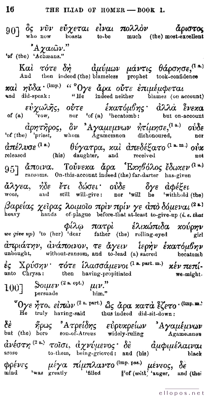 Homer Interlinear Iliad - Page 16