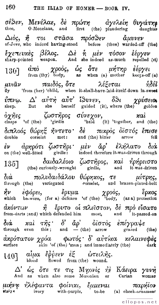 Homer Interlinear Iliad - Page 160