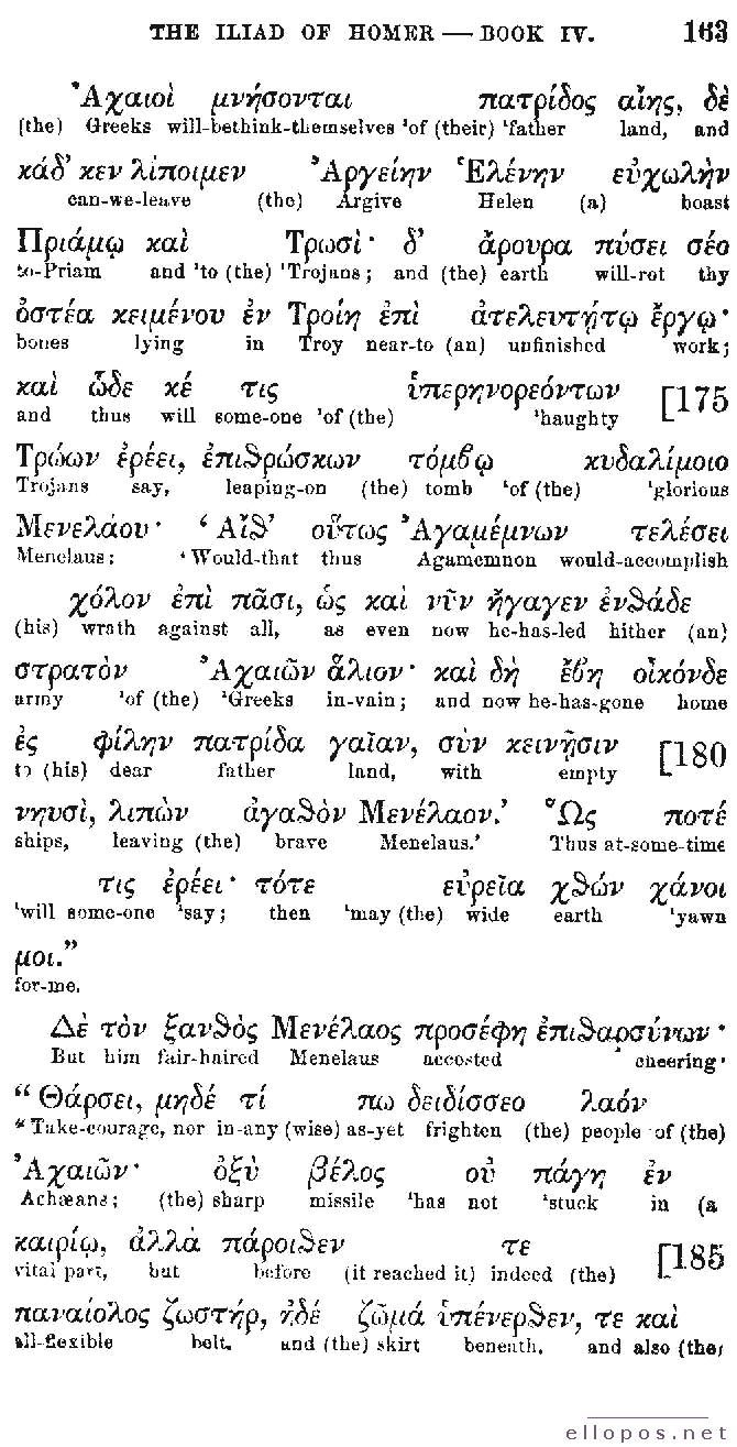 Homer Interlinear Iliad - Page 163