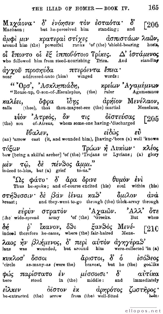 Homer Interlinear Iliad - Page 165