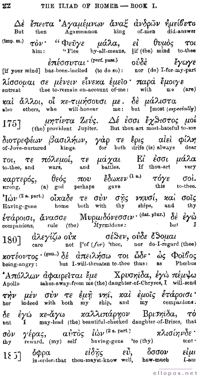 Homer Interlinear Iliad - Page 22