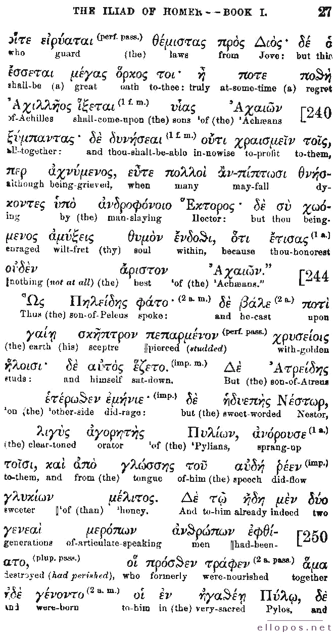 Homer Interlinear Iliad - Page 27