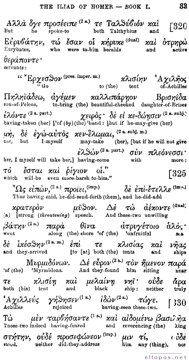 Homer Interlinear Iliad - Page 33