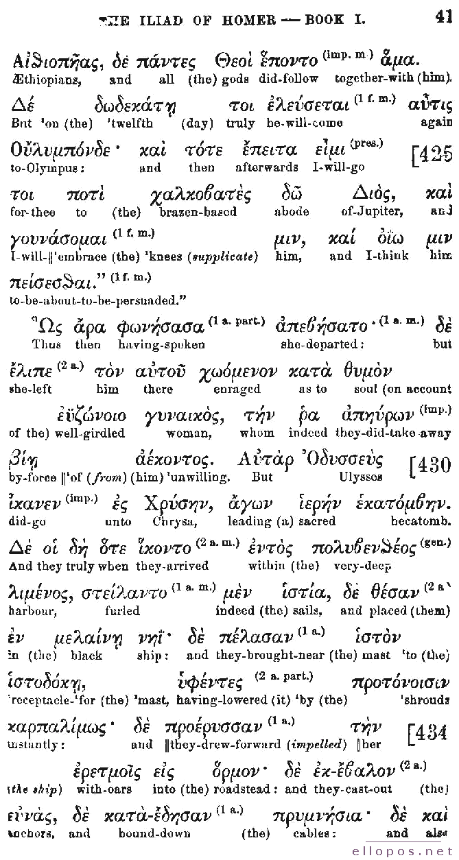 Homer Interlinear Iliad - Page 41