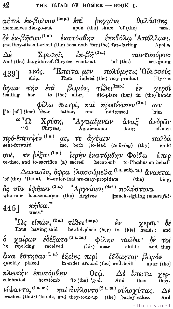 Homer Interlinear Iliad - Page 42