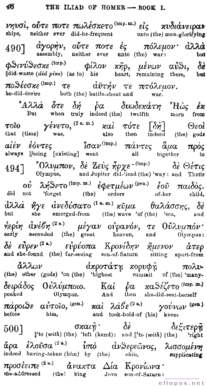 Homer Interlinear Iliad - Page 46