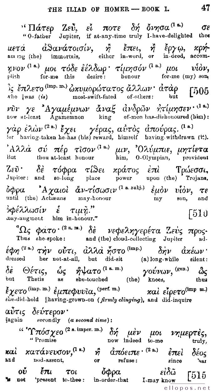 Homer Interlinear Iliad - Page 47