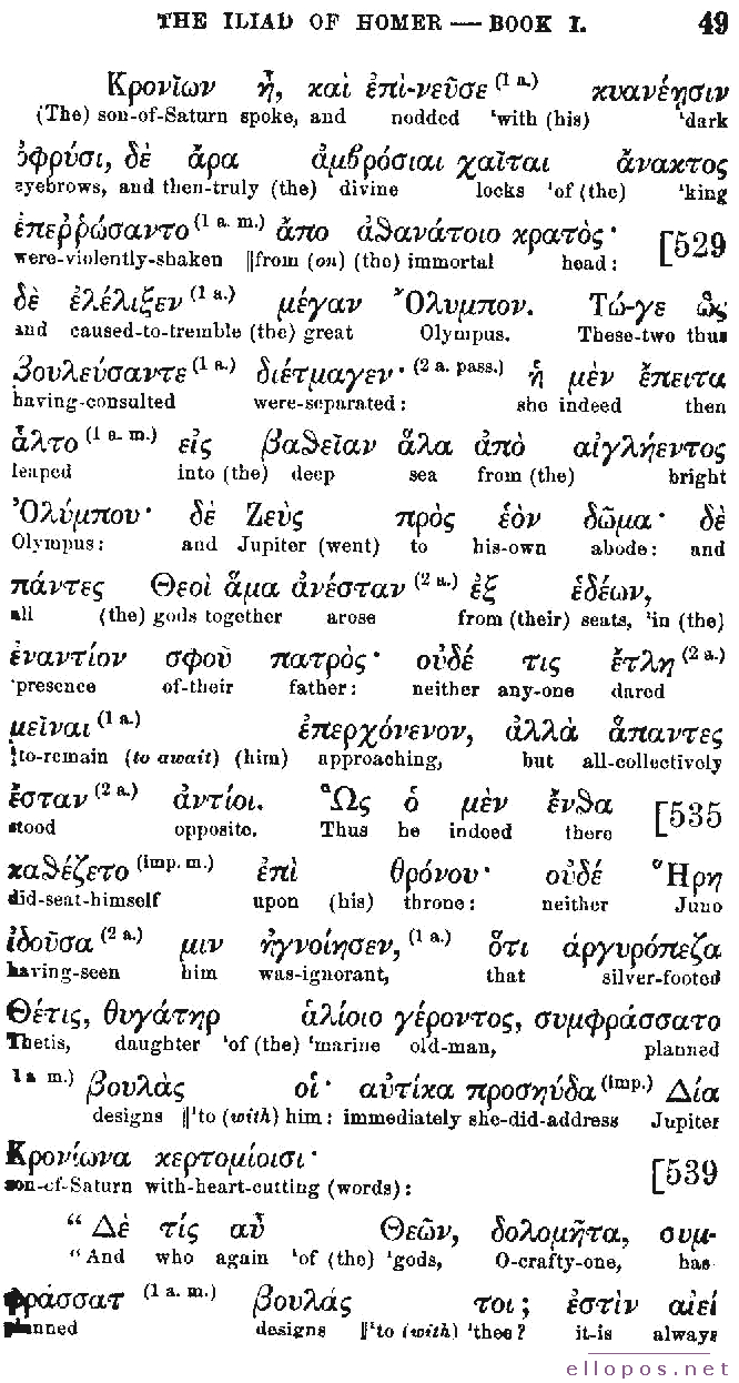 Homer Interlinear Iliad - Page 49