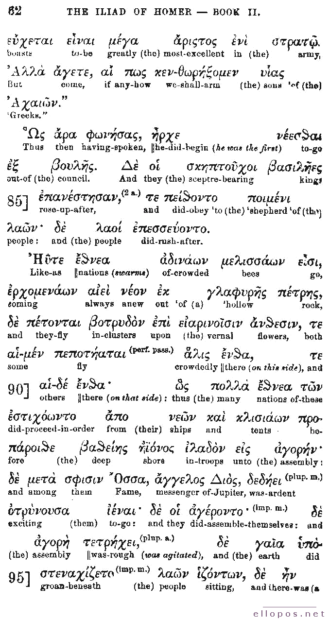 Homer Interlinear Iliad - Page 62