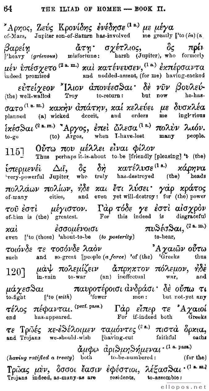 Homer Interlinear Iliad - Page 64