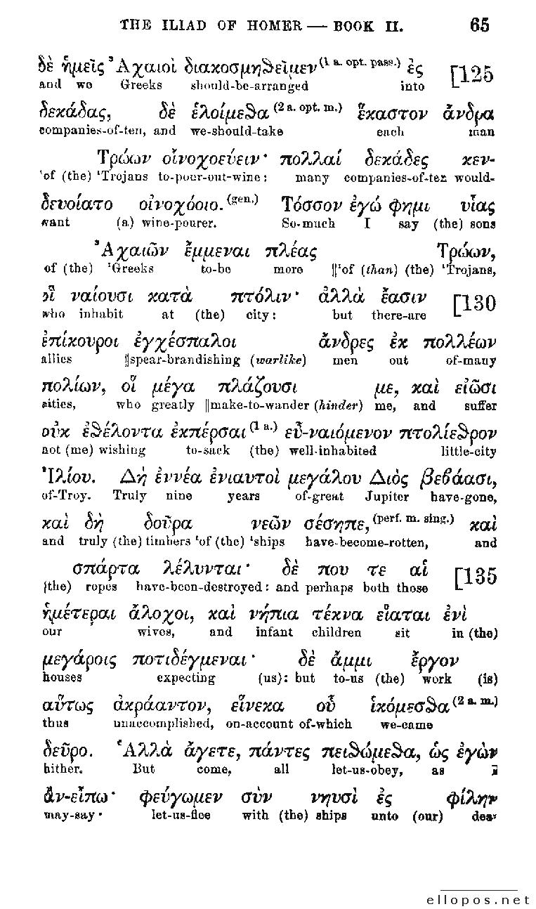 Homer Interlinear Iliad - Page 65