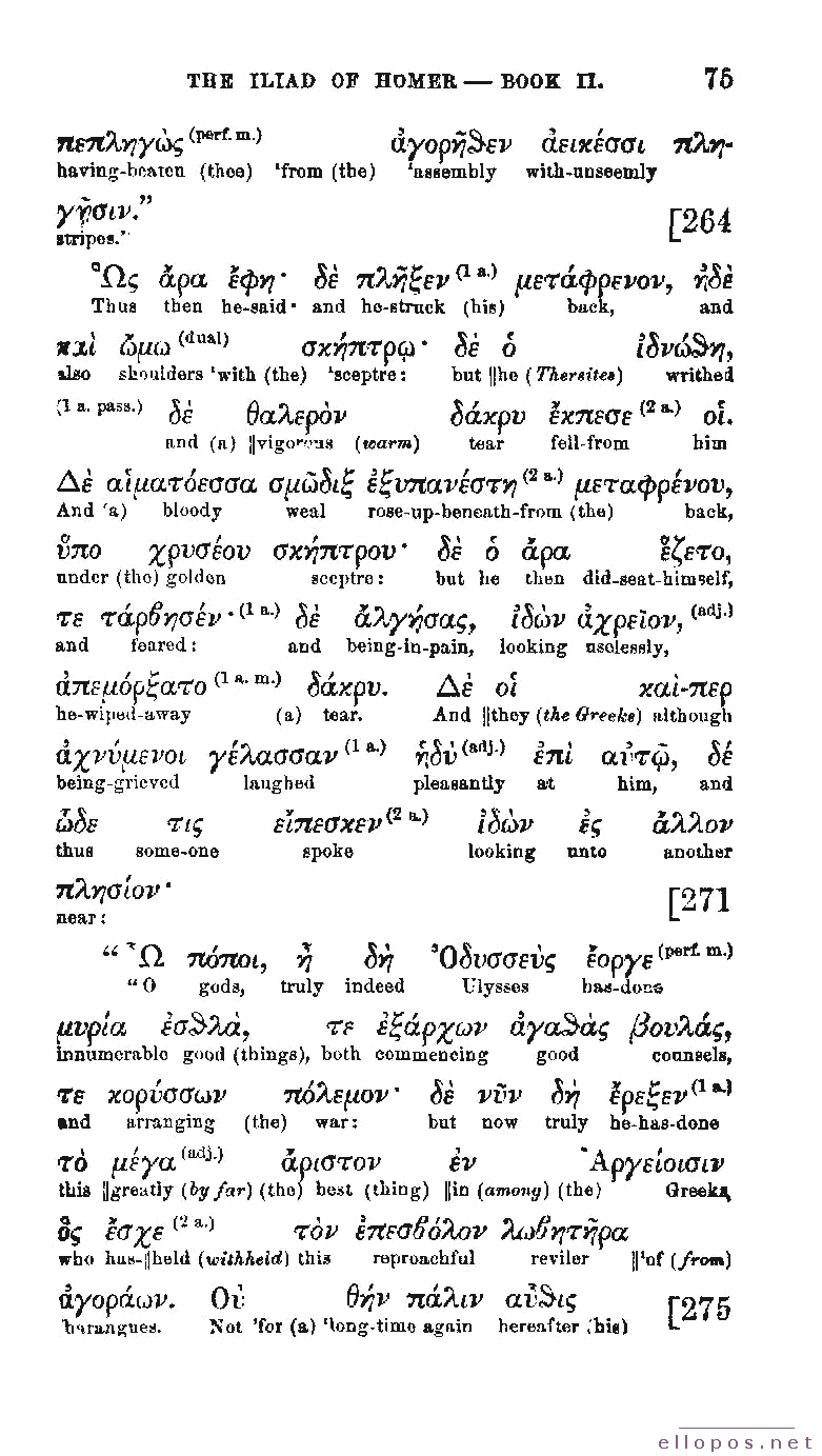 Homer Interlinear Iliad - Page 75