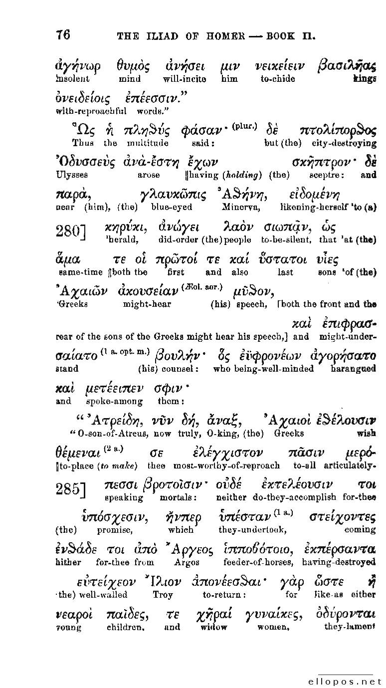 Homer Interlinear Iliad - Page 76