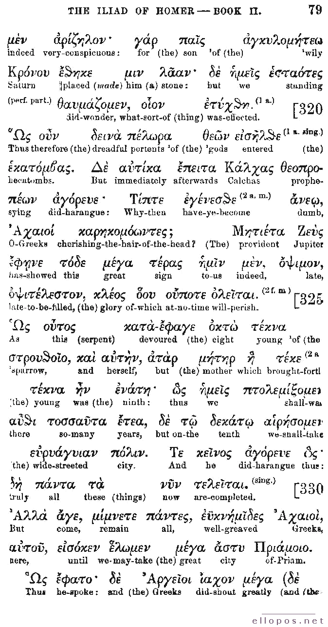 Homer Interlinear Iliad - Page 79