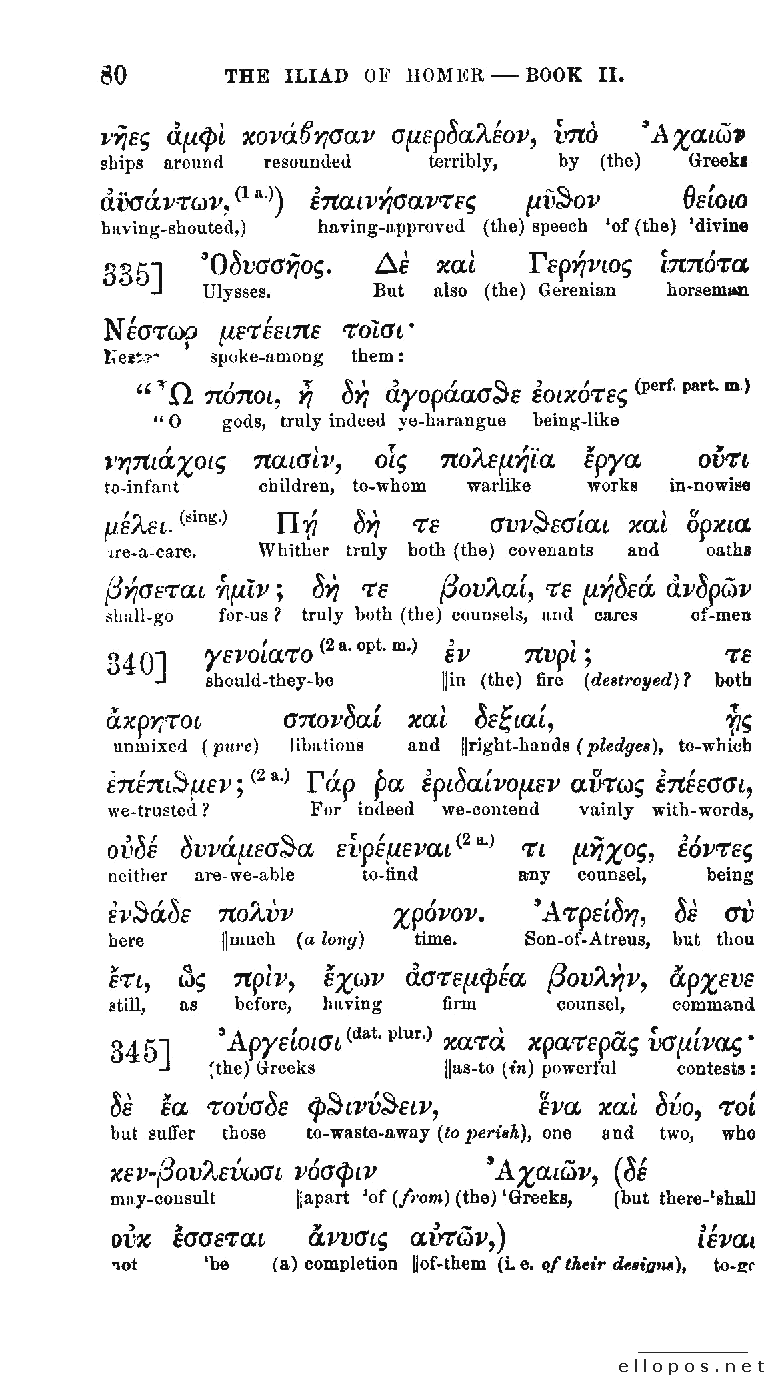 Homer Interlinear Iliad - Page 80