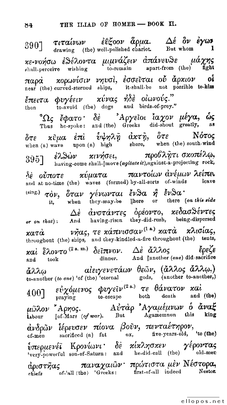 Homer Interlinear Iliad - Page 84