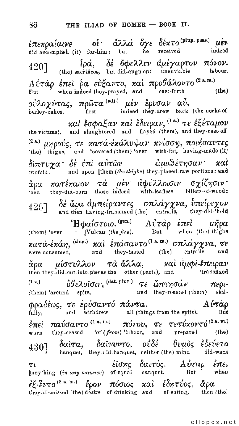 Homer Interlinear Iliad - Page 86