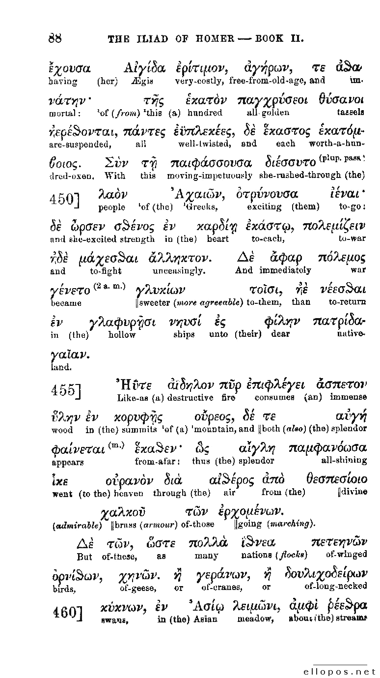 Homer Interlinear Iliad - Page 88