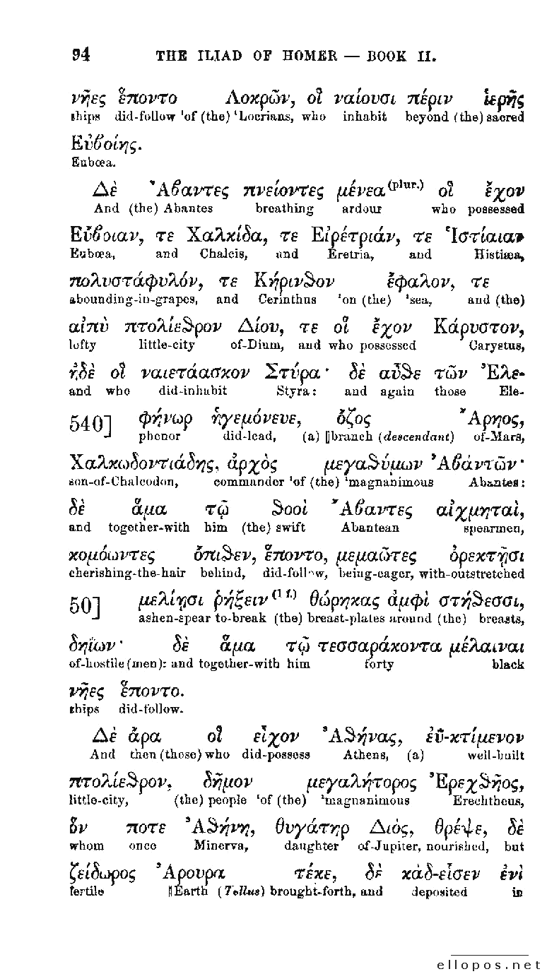 Homer Interlinear Iliad - Page 94