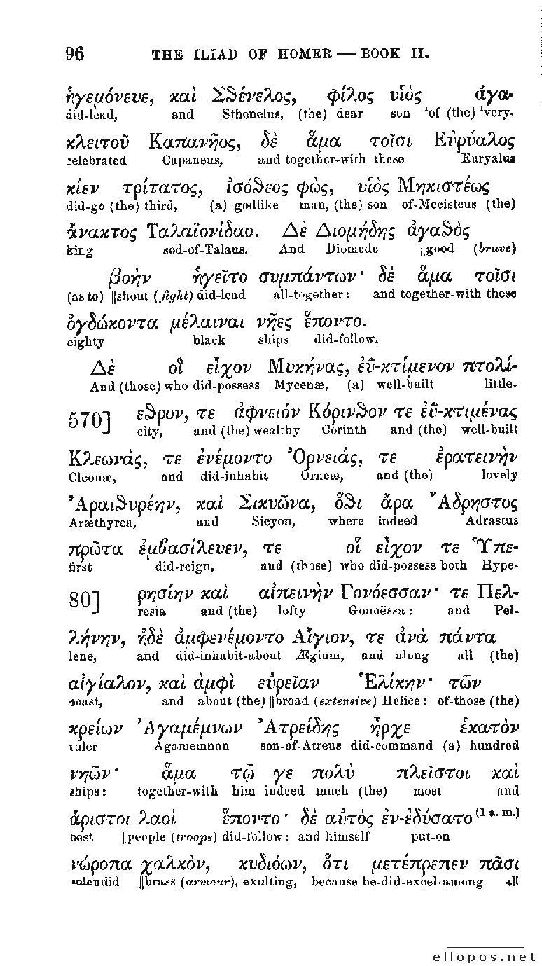 Homer Interlinear Iliad - Page 96